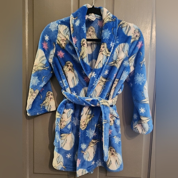 Disney Other - Girls Plush Frozen Elsa Robe, EUC, Size M 7/8